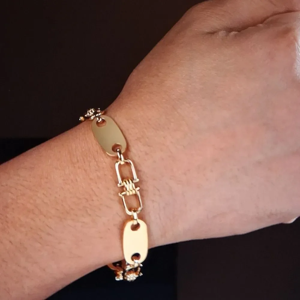 Gold Plated Captainsteel  Chain Bracelet Unisex New In Box